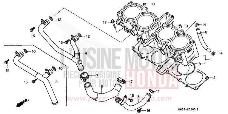 ZYLINDER von CB1300 Super Bold'or ABS PB205K (PB205K) von 1987